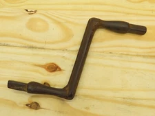 Vintage Metal Hand Crank Male Ends HS Intials