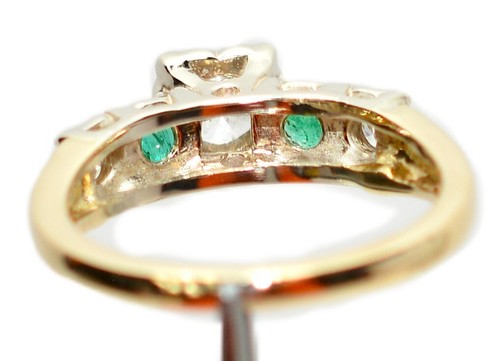 Natürlicher Diamant & Smaragd Ring 14K massiv Gold 0,64tcw Verlobungsring Mai grün - Bild 7 von 16