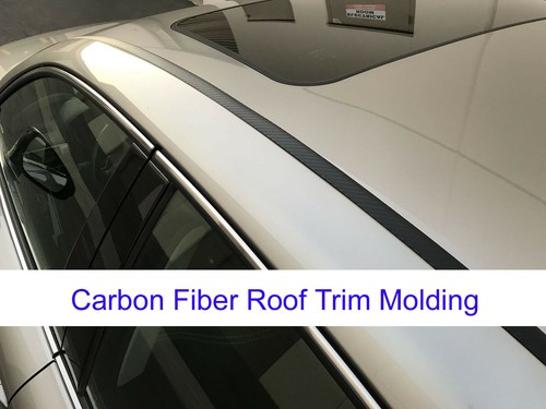 FOR SUBARU CARBON FIBER 2PC ROOF TOP TRIM DRIP MOLDINGS