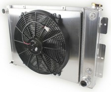 4 Row Radiator+Fan For 67 68 69 Small Block Chevy Camaro Firebird LS Engine Swap