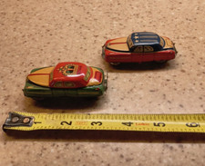 Tin Litho - 2 Toy Friction Car 1953 Made in Japan 1 MARKED KING  1 MARK 51.415