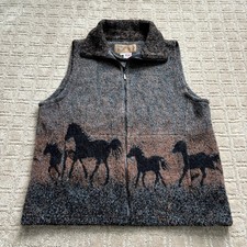 Bear Ridge Outfitters Horse Vest Womens Medium Brown Wool Blend Western Usa