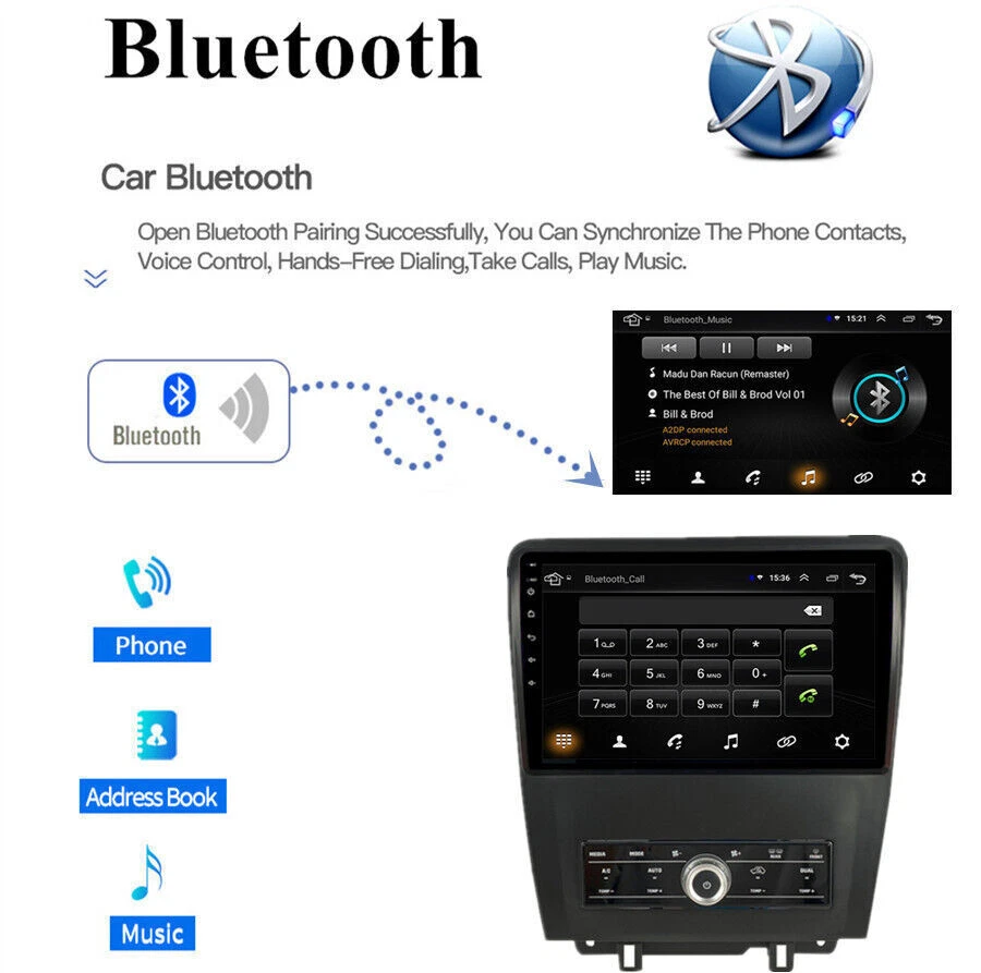 10" Android 10.1 Autoradio GPS Carplay Für Ford Mustang 2010 2011 2012 2013 2014 - Bild 4 von 4