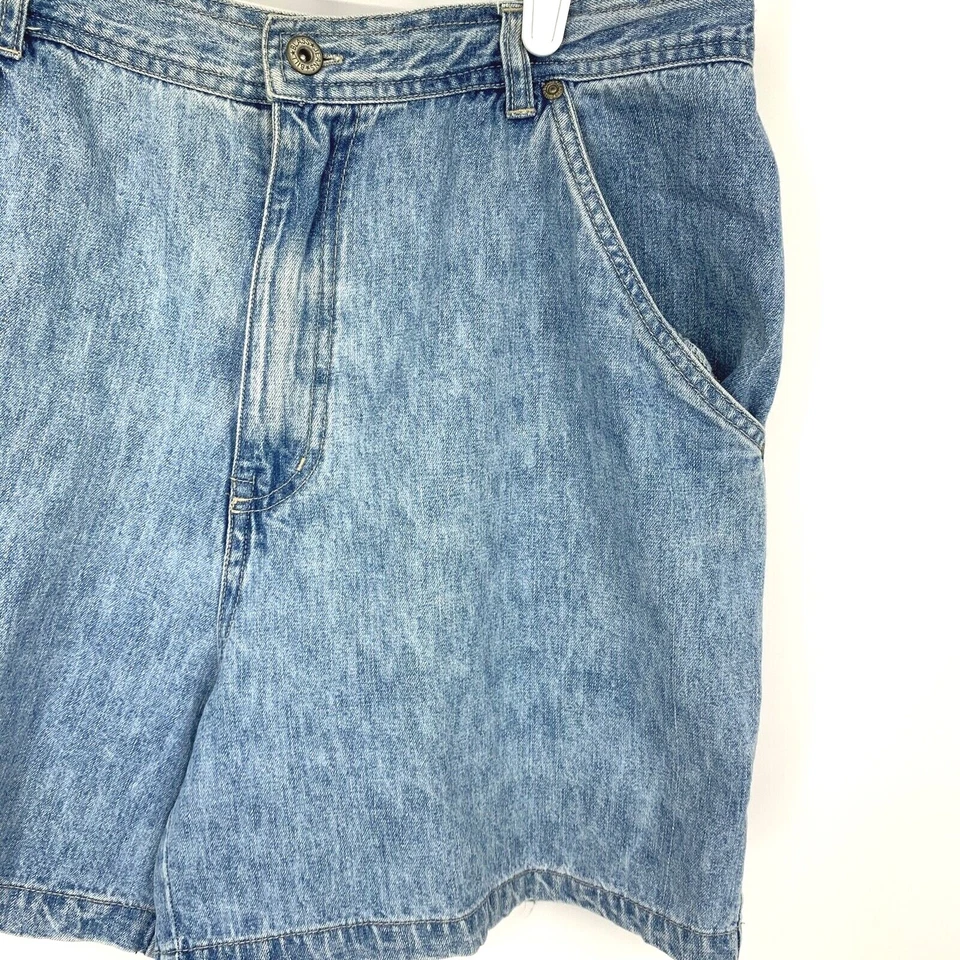 Pantalones cortos de carpintero vaqueros vintage Bill Blass para mujer talla 14 años 90 azules Foto 3 de 4