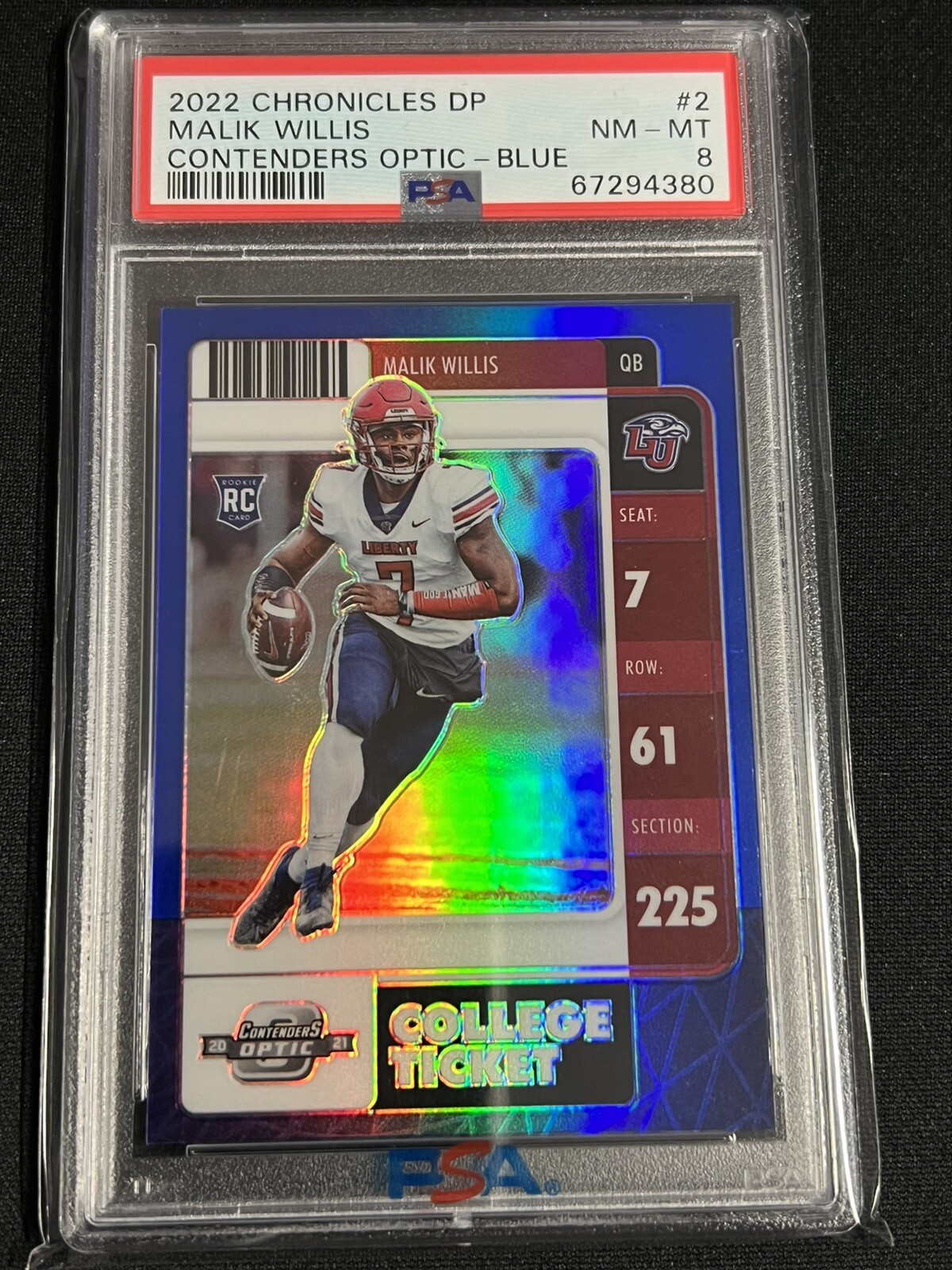 Malik Willis Panini Chronicles Draft Picks Contenders Optic #2 Blue
