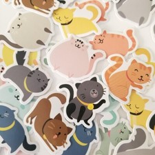 45PCS Cute Colorful Cat Stickers Kawaii Stationery Scrapbooking Diary Stickers