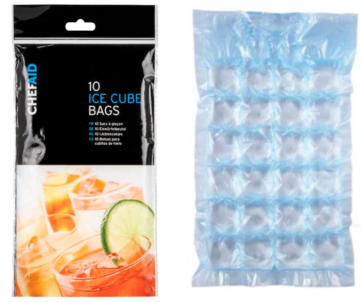 240 Ice Cube Bags Cube Freezer Bags Maker Disposable Clear Fridge Party  Plastic