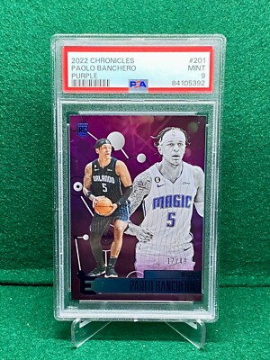 2022-23 Panini Chronicles PAOLO BANCHERO #201 Rookie Purple /49 SP PSA MINT 9