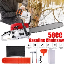 20/22" 52/58cc Gas Chainsaw Bar Gasoline Powered Chain Saw Engine Wood Cutting