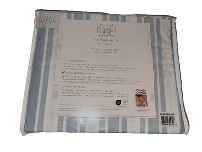 NEW The Farmhouse By Rachel Ashwell Wide Ticking Stripe Duvet Set - Full/ Queen