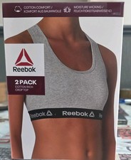 Image of Reebok 2 Pack(grey&black) Cotton Rich Crop Top Size M 40