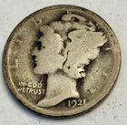 1921 P Mercury Dime circulated  Good G /  Very Good VG