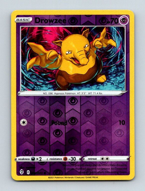 Drowzee 061/203 Common SWSH07: Evolving Skies Pokemon Reverse Holo Near Mint