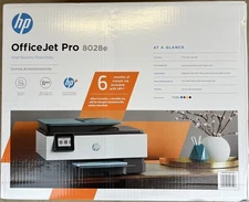 HP 8028e OfficeJet Pro All-in-One Wireless Color Inkjet Printer - Preowned Good