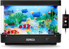 Artificial Fish Tank with LED Light and Timer - Decorative Aquarium Lamp