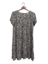 Leopard Print Casual Short Sleeve Dress Size L