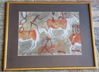 South African Aboriginal "Eland Hunt" Rock Art Watercolour By Marigold Evans W66