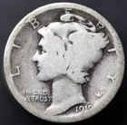 1919-S 10C Mercury Dime AG SEMI-KEY DATE 90% SILVER (#8361)
