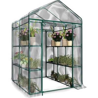 Walk-in Greenhouse PVC Shelves Gardening Rack for Plants Seedlings Herbs