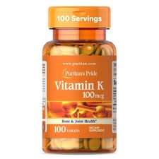 Puritan's Pride Premium Vitamin K 100mcg, 100 Count Pack of 1 , K