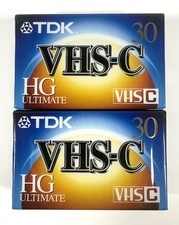 Lot of 2 TDK 30 VHS-C Camcorder Videotape HG Ultimate Cassette Tape Free Ship