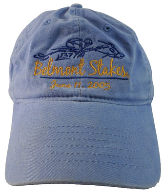 137th Belmont Stakes: June 11, 2005 Periwinkle Strap Back Hat Cap Spot