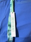 NWT Women's Bill Blass Capri Pants Size 14 Blue W/ Multi Colored Scarf Like Belt — photo 2