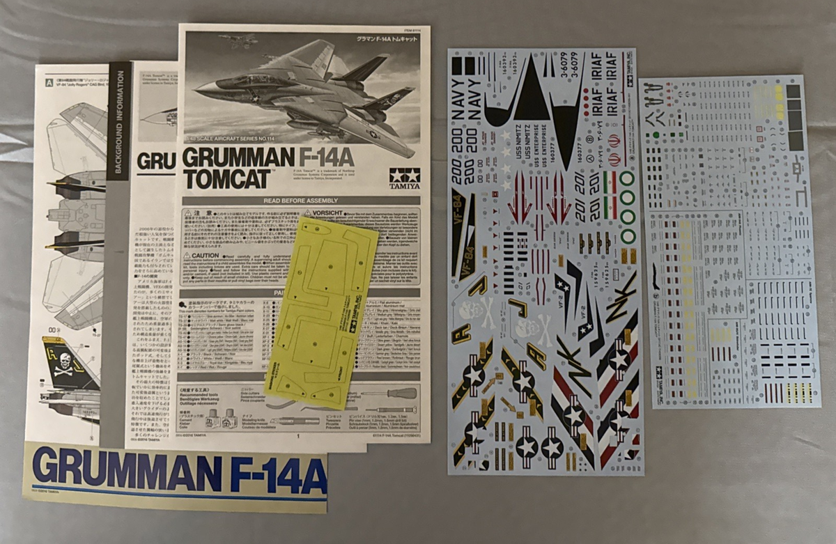 Tamiya 61114 1/48 F-14 Tomcat Decals & Instructions | eBay
