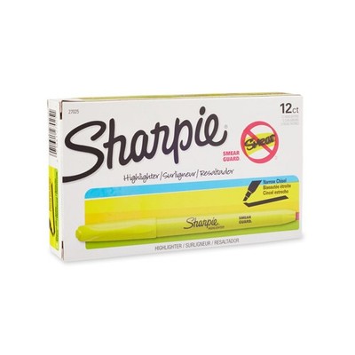 Pocket Style Highlighters, Chisel Tip, Fluorescent Yellow, Box of 12
