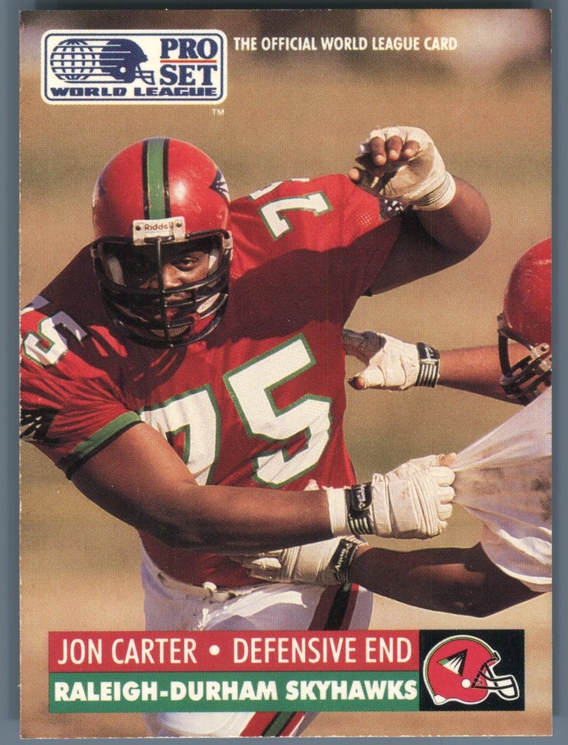 1991 Pro Set #25 Jon Carter World League Collectibles (WLAF Inserts)