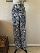 NWT Chico's Navy/White Geometric Print Polyester Pants Women's 1.5 R size 10 