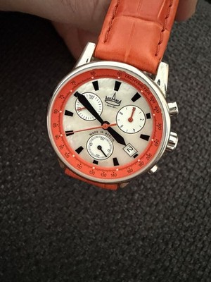Askania Berlin 1871 Quarz Chronograph Datum 100m Leder orange Ref.445/500