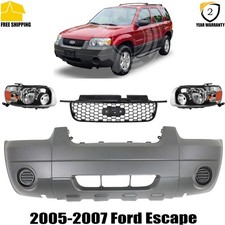 Front Bumper Cover Textured Plastic Headlights Kit For 2005-2007 Ford Escape Front Bumper Cover Textured Plastic Headlights Kit For 2005-2007 Ford Escape