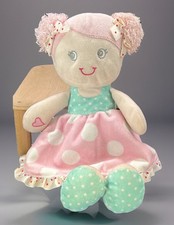 Baby Starters Plush Doll Pink White Polka Dot Swirl Skirt 11" Pigtails Heart