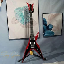 Red Bird of Prey Electric Guitar Basswood Body Floyd Rose Bridge H-H Pickups