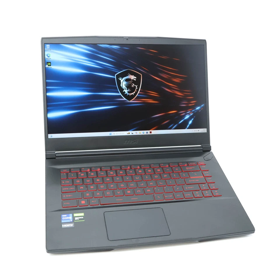 MSI GF63 15.6" Gaming Laptop: Core i7-11800H, 16GB 512GB SSD, GTX 1650, Warranty - Image 2 of 4