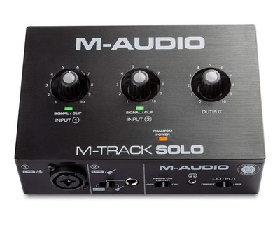 M-Audio M-Track Solo USB Audio Interface - 2-In/2-Out Aufnahme & Streaming 
