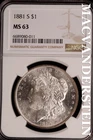 1881-S Morgan Dollar - NGC MS 63 - Scarce  No Reserve  #SLK587