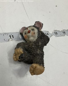 Vintage MCM Kitschy Sugar Black Bear Cub Ceramic Figurine Made in Japan