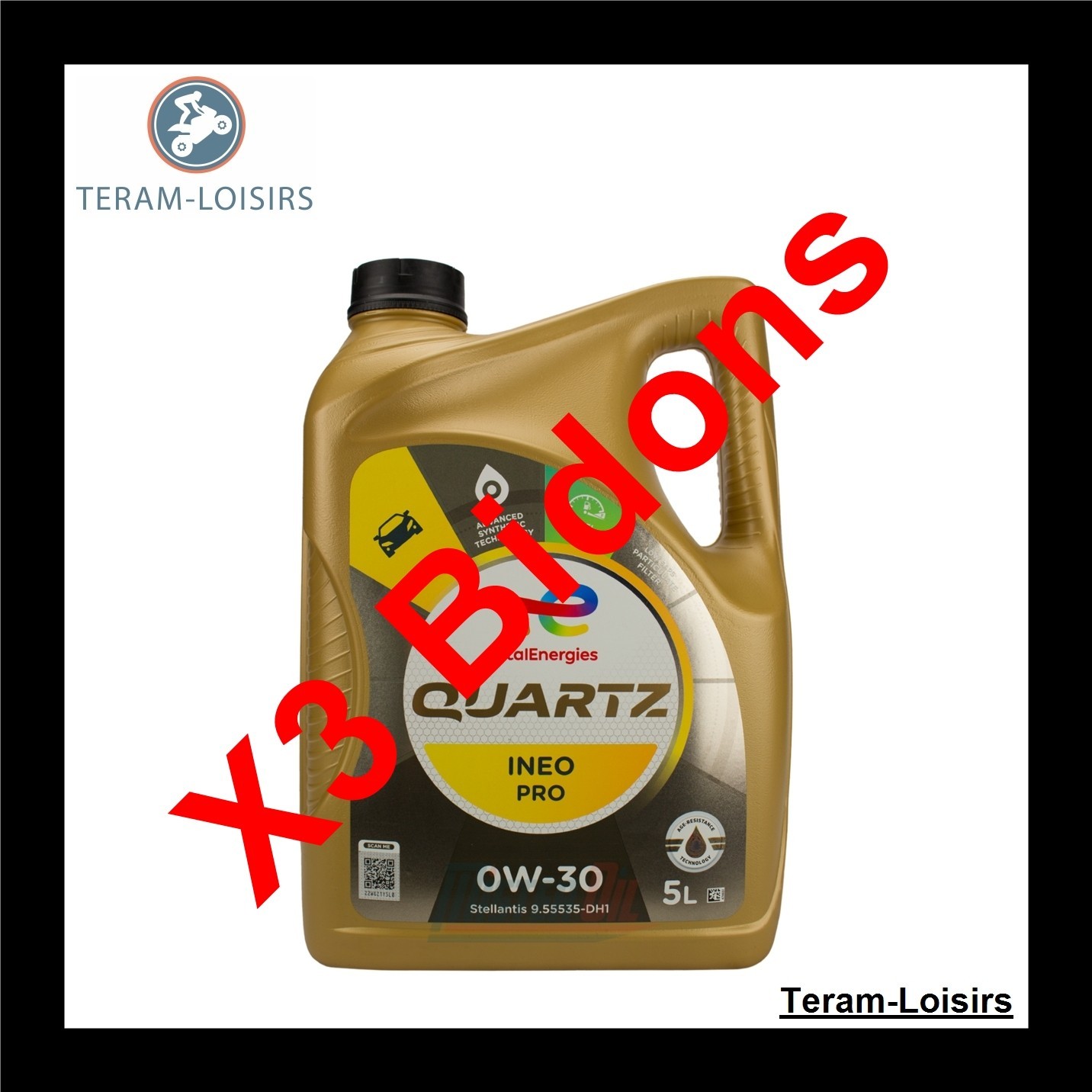 Huile de vidange TOTAL INEO PRO 0W-30 pour entretien courant des moteurs BlueHDi 3x5L