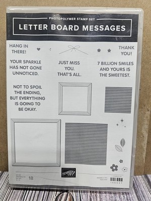 Stampin' UP! LETTER BOARD MESSAGES stamp set frame hang in there billion smiles