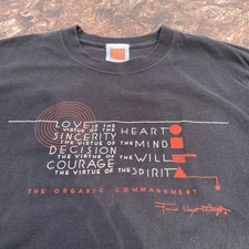 Frank Lloyd Wright Organic Commandments Shirt Sz M RARE Art Architecture Design