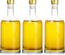 Clear Glass Bottles 25 Oz 750 Ml 3 - Pack for Wine Beverages Drinks Oil Vinega