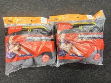 Hanes Men's Black Cushioned No Show Socks Soft Size 6-12  12 Pairs