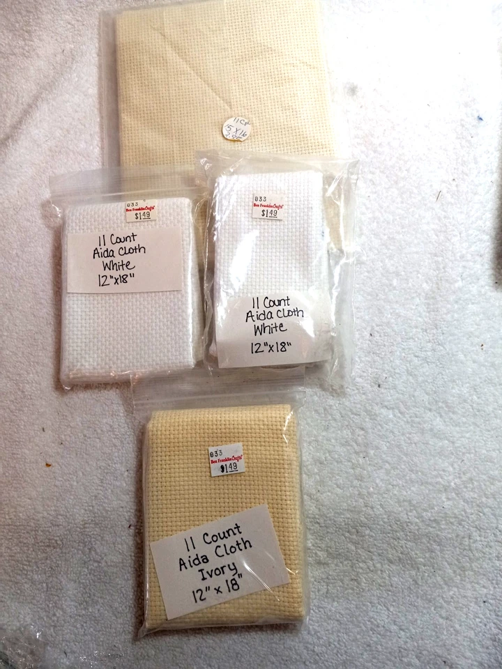 LOT OF 20 ASSORTED AIDA CLOTH & WASTE CANVAS 12" X 18 FOR MOST - Image 4 of 4