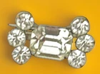 Brooch Clear Crystal Pin Art Deco Style Silver Tone Vintage Rhinestone jewelry
