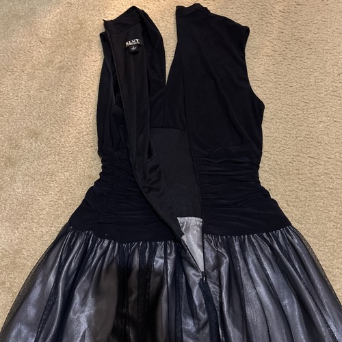 Slny Damen marineblau bestickt ärmellos knielanges Kleid Größe 6 Fit & Flare - Bild 24 von 24