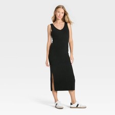 Women's Ribbed Maxi Sweater Dress - Universal Thread Black S