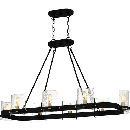 Quoizel Gloucester 8Lt Island Light, Black/Clear Hammered - GLC842MBK - Picture 1 of 1