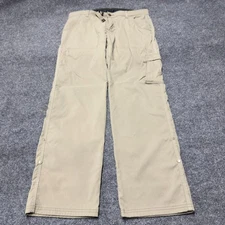 PrAna Pants Men 34 32" Inseam Beige Stretch Zion Cargo Pants Belted Straight
